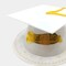 24 Count Graduation Cap Cake Topper Durable Plastic Party Decoration White 3.5 Inch